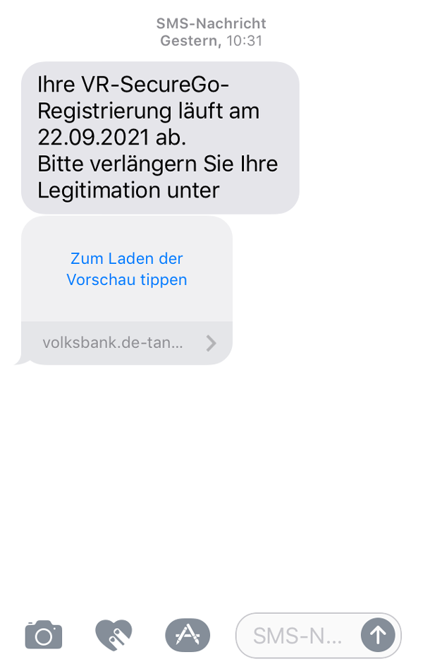 Phishing-Mail SecureGo Phishing-Mail SecureGo